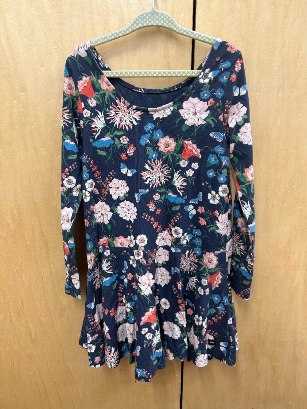 Tea Collection Girls' Navy Blue Floral Long Sleeve Dress Size 6